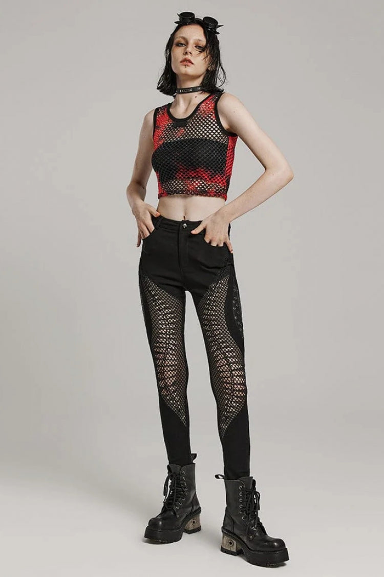 Sleeveless Hollow Tie-Dye Steampunk Vest