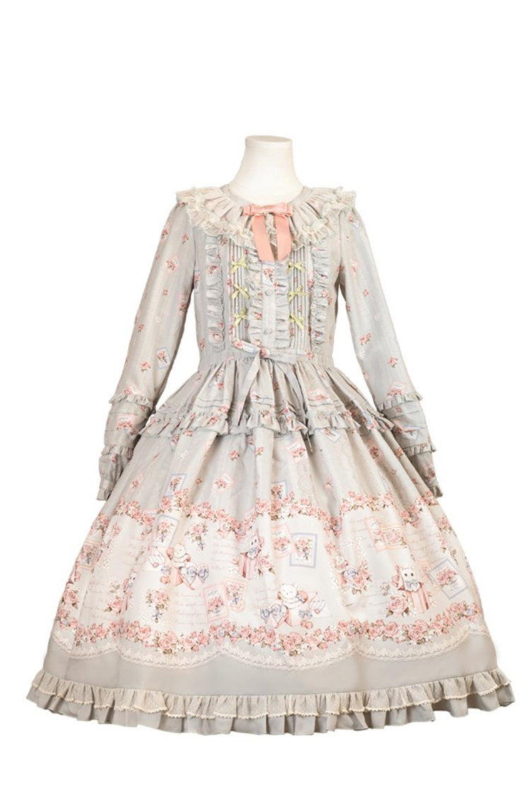 Floral Ruffle Plus Size Dress - Elegant Lolita