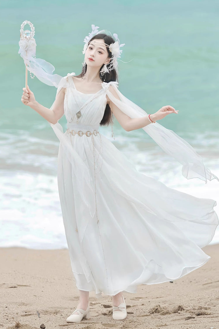 Ivory God's Messenger Greek Style Sleeveless Ruffle Elegant Lolita JSK