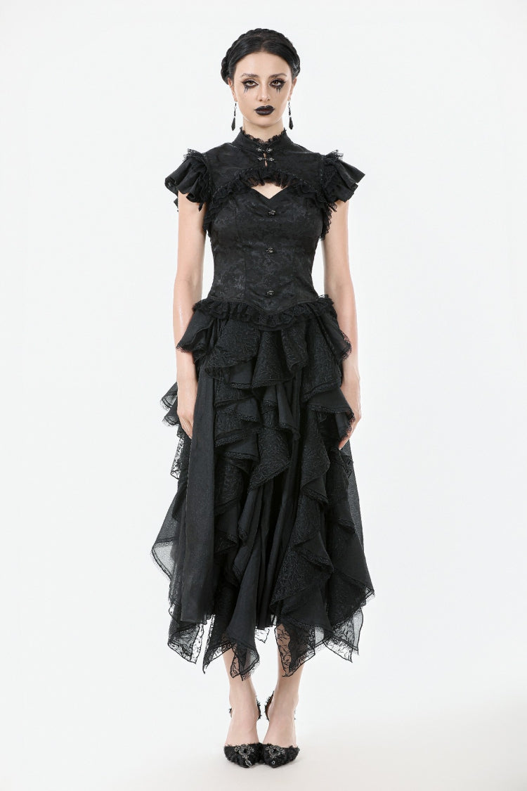 Victorian Corset Top with Lace-Up Front and Cutouts