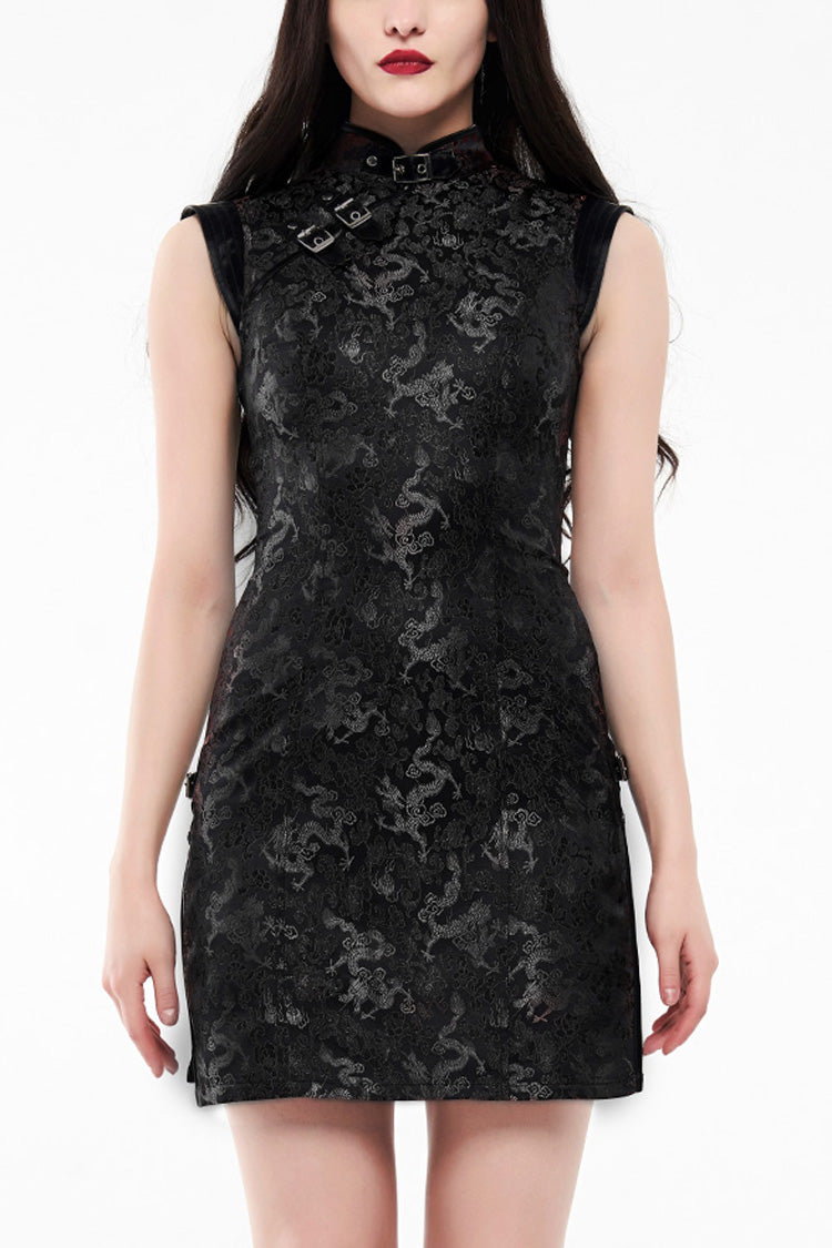 Dragon Jacquard Slim Cheongsam Dress for Women