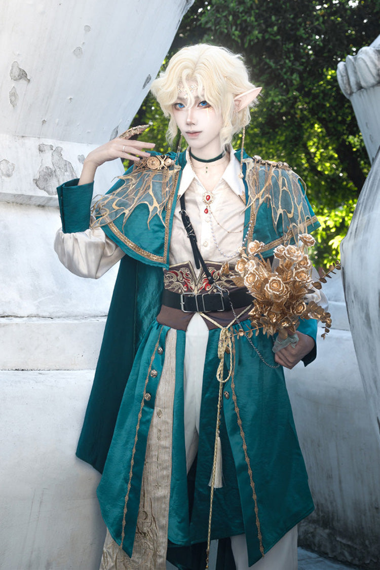 Emerald Military Prince Ouji Lolita Full Set with Gothic Chinese Style