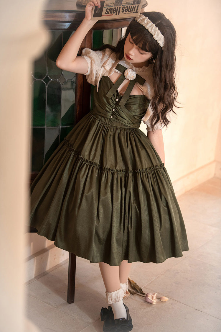Emerald Noble Retro Country Poetry Classic Lolita Gown
