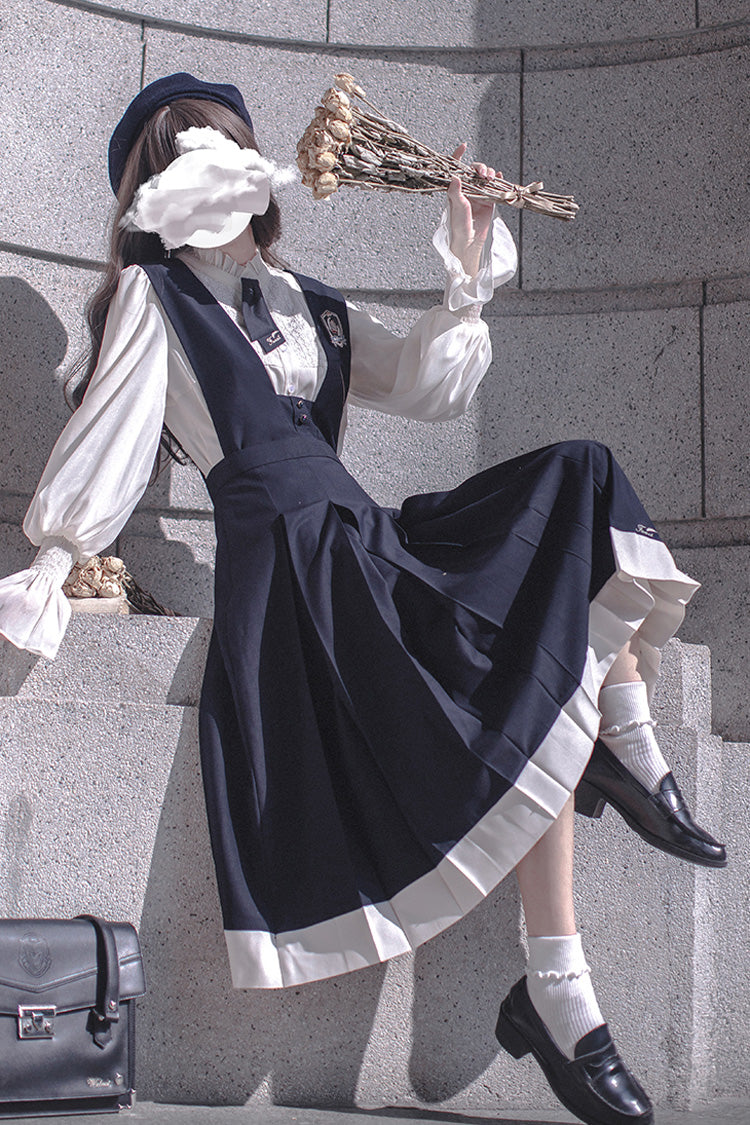 Azure Collegiate Elegant Sleeveless Jumper Gown
