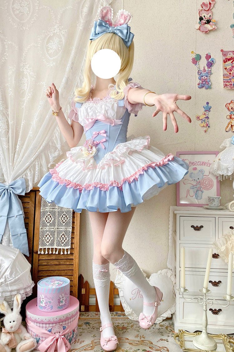Ballet Lolita Dress with Triple Layers and Fishbone Details
