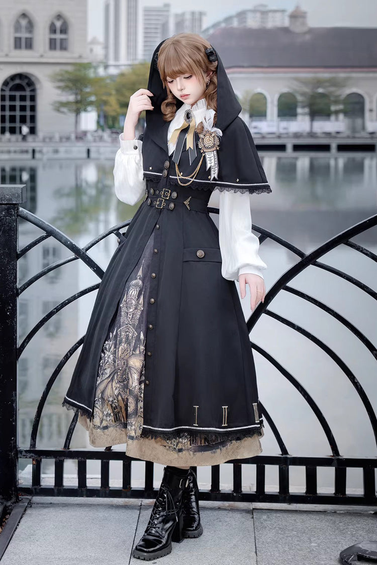 Charcoal Embroidered Long-Sleeve College Vintage 3-Piece - Dragon’s Aria