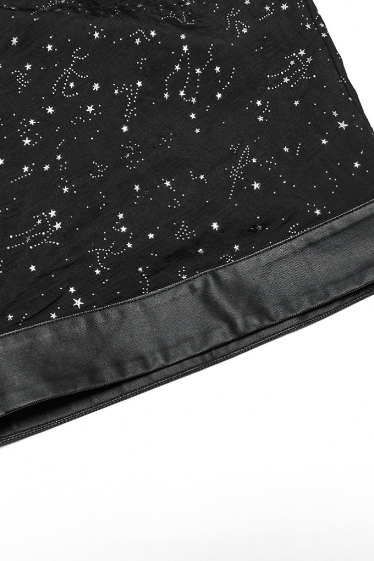 Gothic Coat with Star Lace-Up, Half Sleeves, Hollow Shoulder