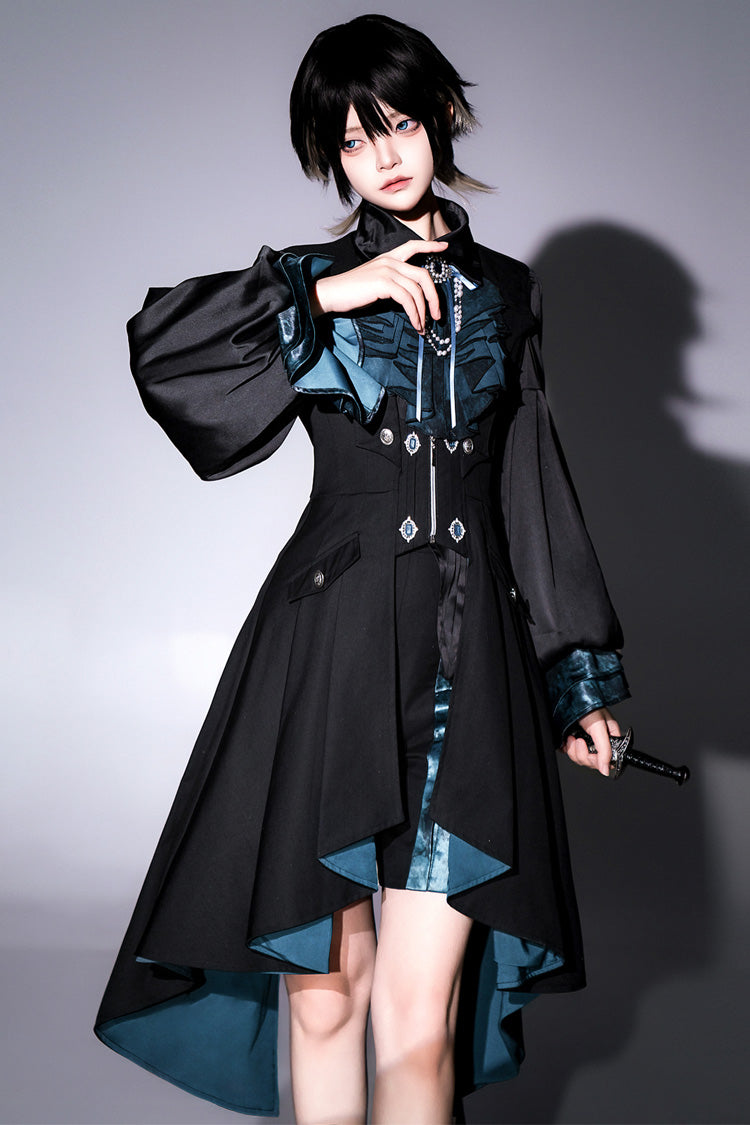 Ebony Long-Sleeve Gothic Ouji 4-Piece Ensemble - Deep Music