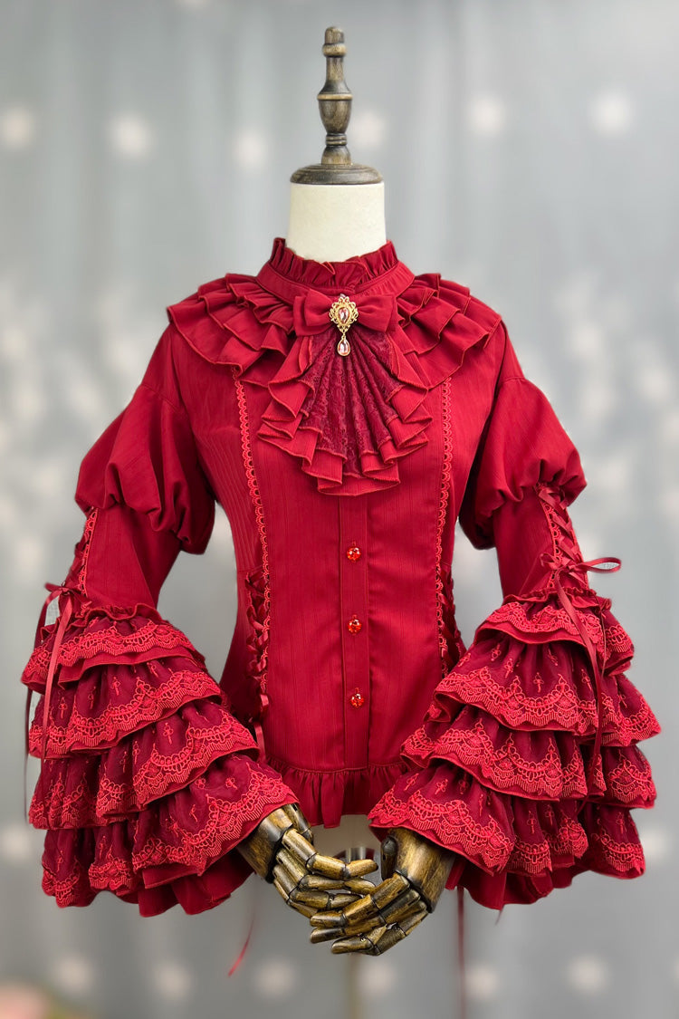Trumpet Sleeve Ruffled Lace Elegant Lolita Blouse