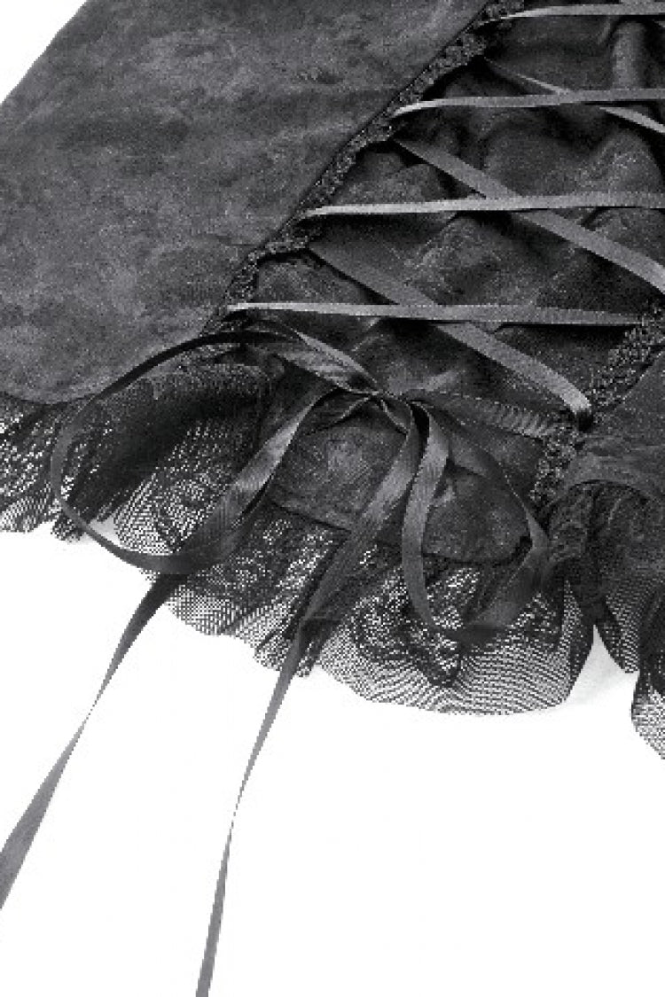 Victorian Corset Top with Lace-Up Front and Cutouts