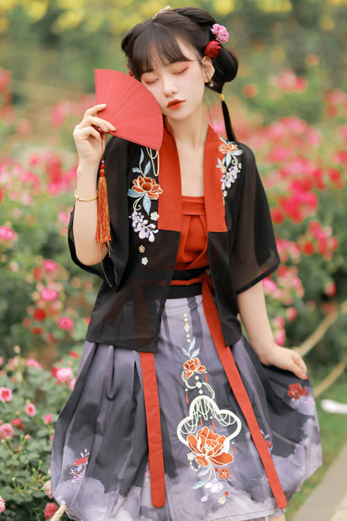 Sweet Song Dynasty Hanfu Three-Piece Set for Spring Summer