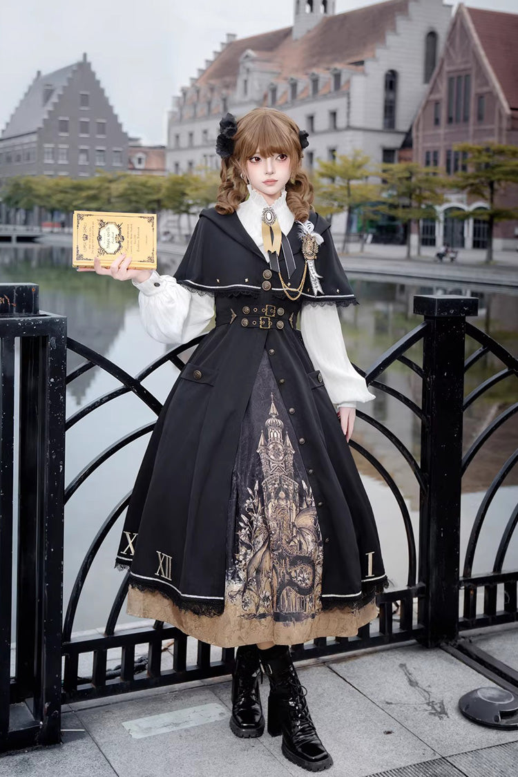 Charcoal Embroidered Long-Sleeve College Vintage 3-Piece - Dragon’s Aria