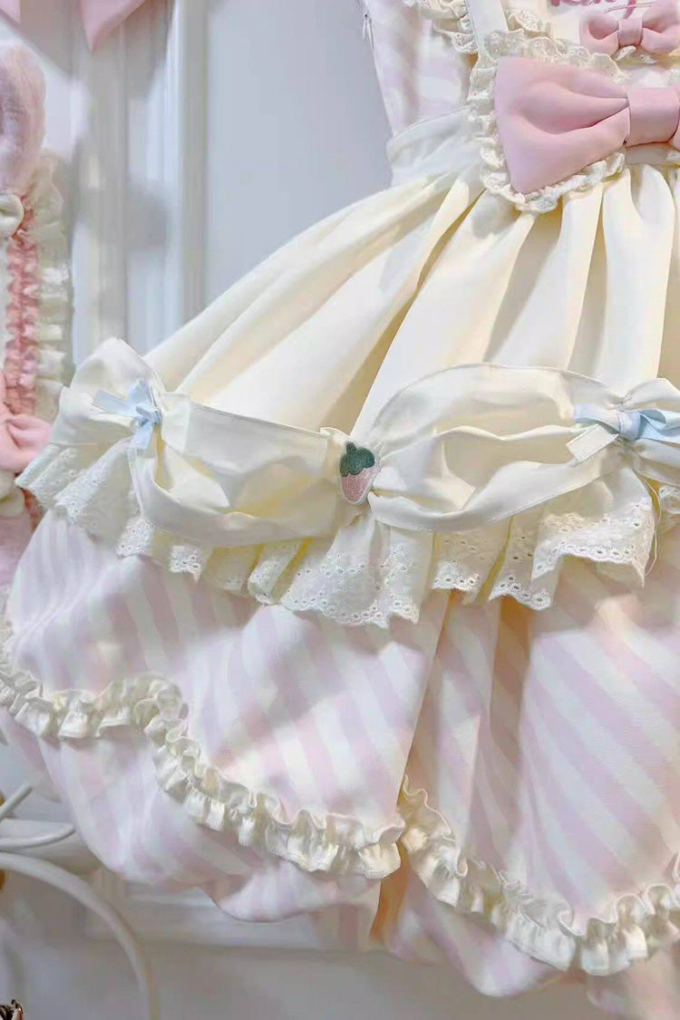 Puppy Pastry Chef Asymmetric Sweet Lolita Dress with Printed Ruffles