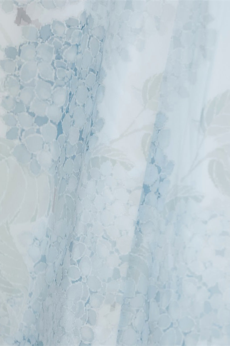 Ivory Print Ruffle Lace Chinese Elegant Dress