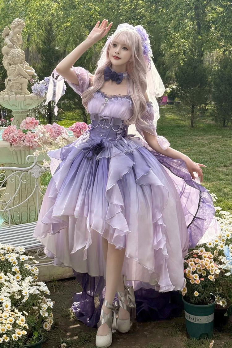 Lilac Bow Irregular Sweet Princess JSK Frock