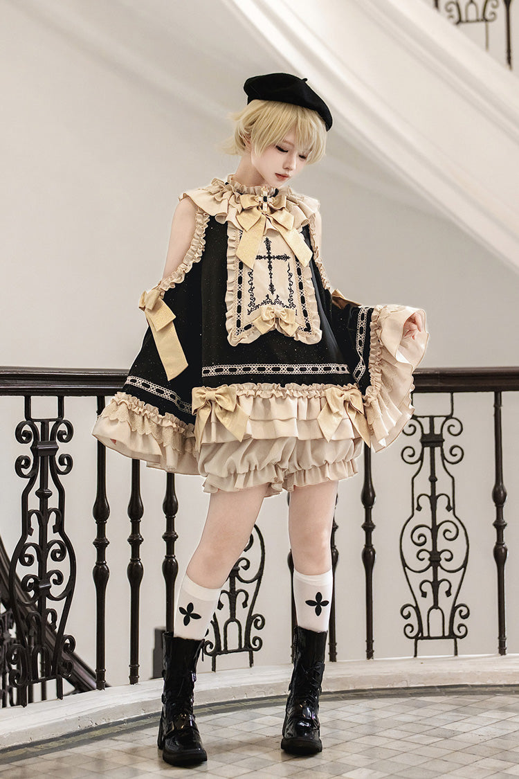 Ouji Lolita Set with Off-Shoulder and Bow