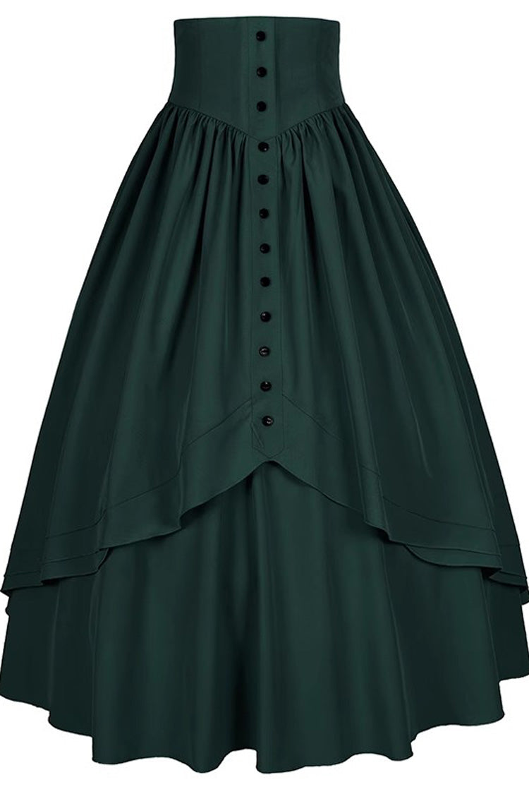 Elegant Gothic Ruffle Victorian Skirt in 8 Hues
