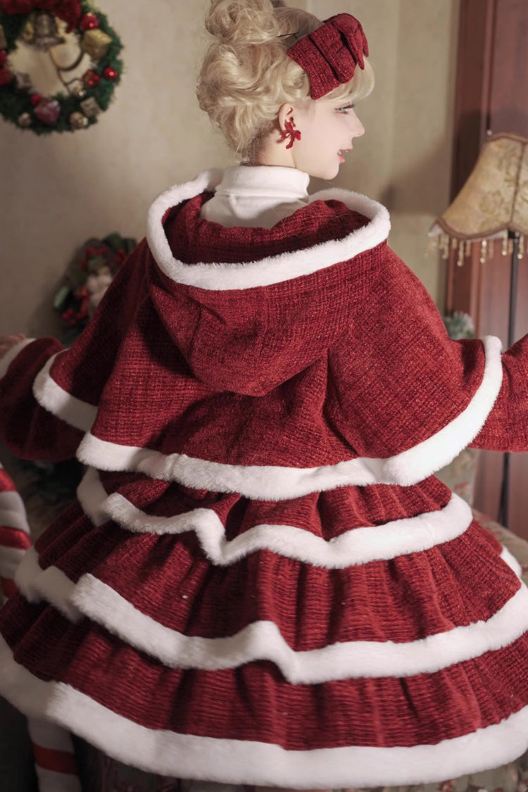 Christmas Carol Triple-Layered Bow Sweet Lolita Jsk Dress