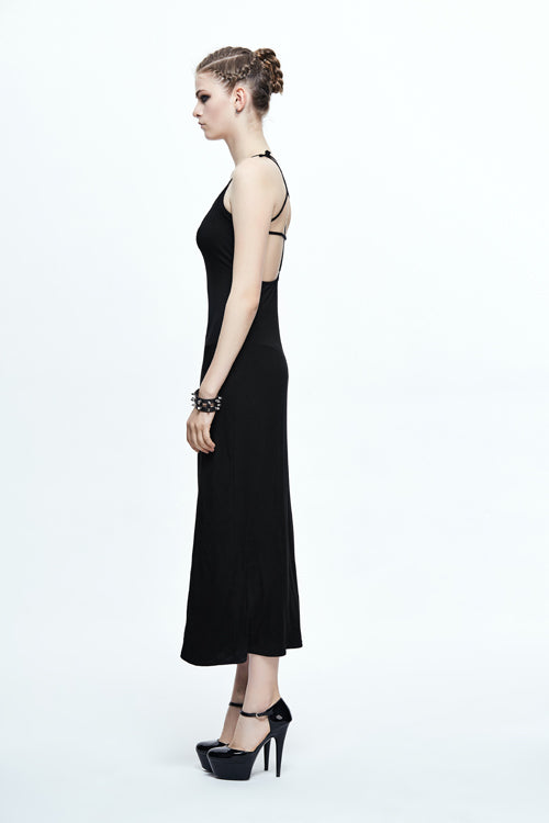 Five-Pointed Star Mid-Length Gothic Slip Dress