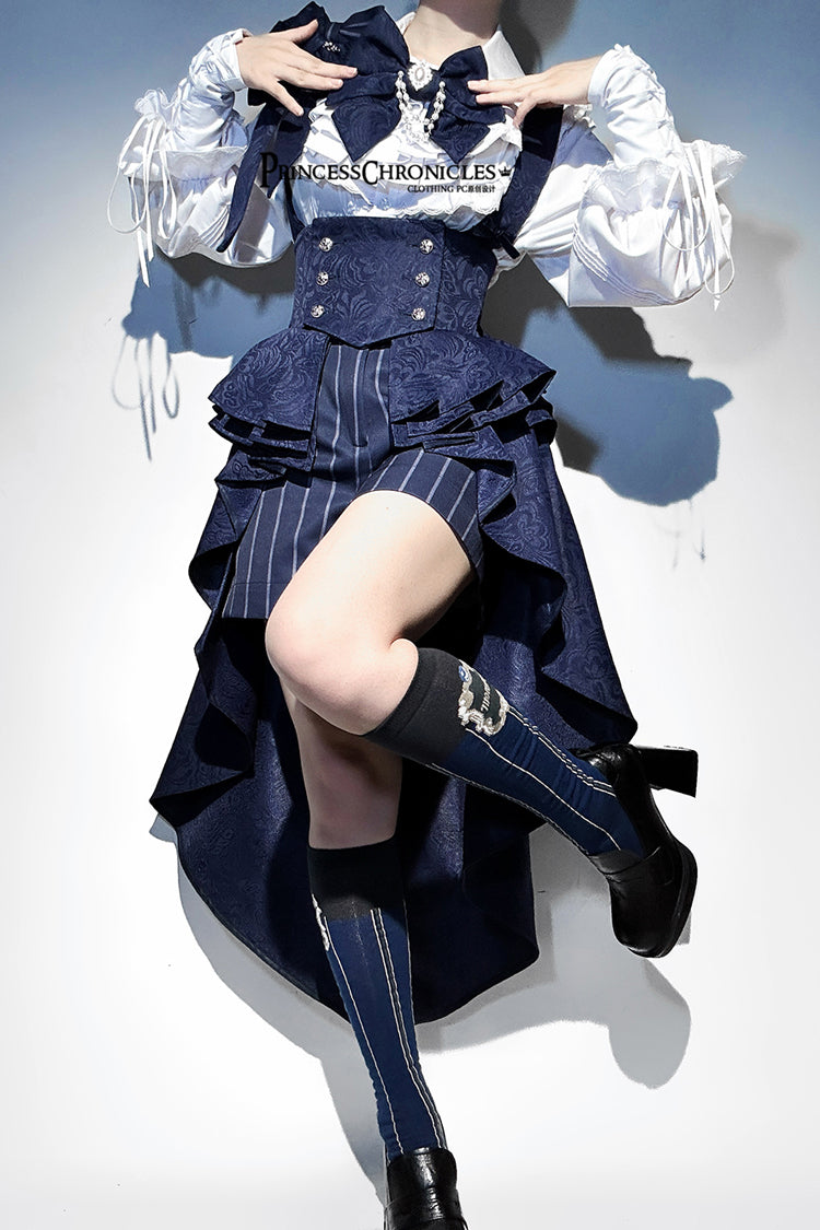 Indigo Rabbit Theater Striped Print Ouji Fashion Sweet Prince Lolita Shorts