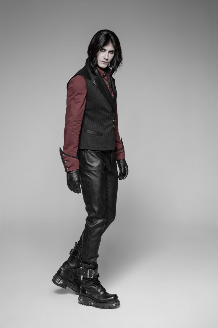 Steampunk Crossover Formal Vest with Metal Buckle