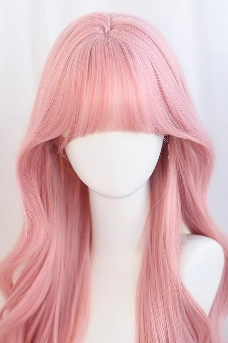 Pink Lolita Wig with Long Straight Hair and Light Bangs