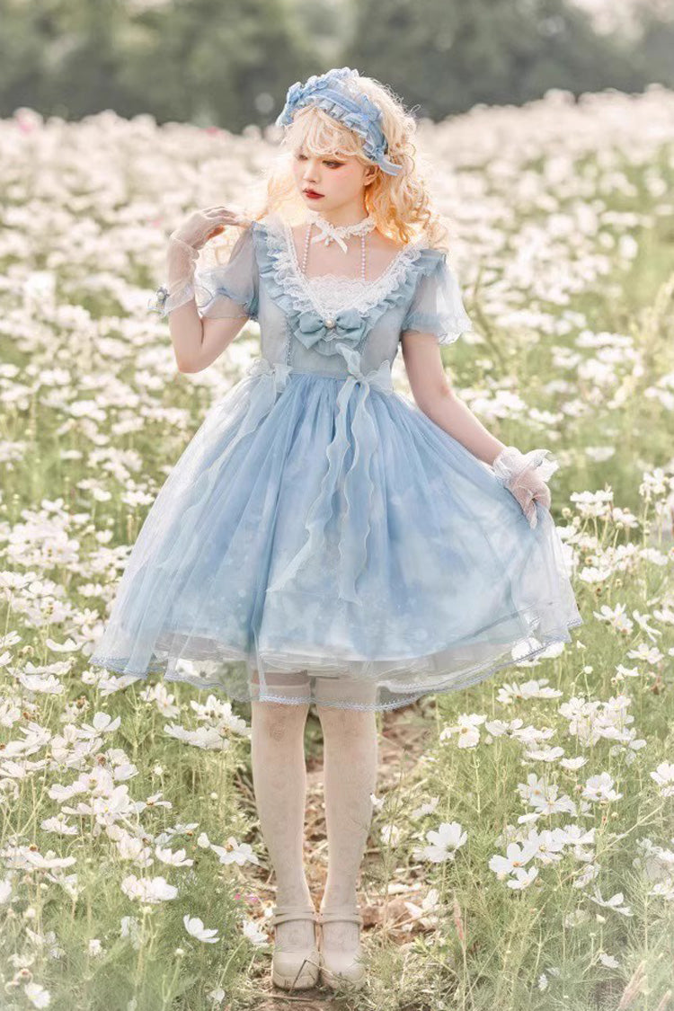 Planet Butterfly Printed Gothic Lolita Dress - Bowknot Classic