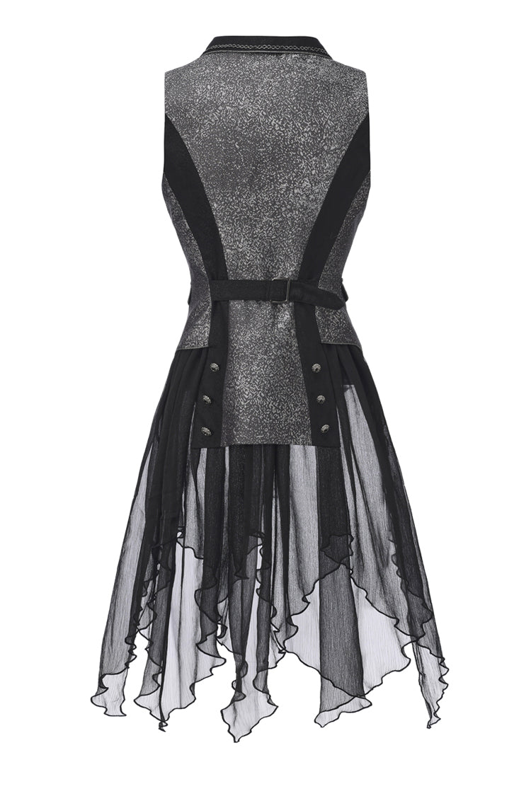 Elegant Prince Lace Slim Sleeveless Gothic Coat