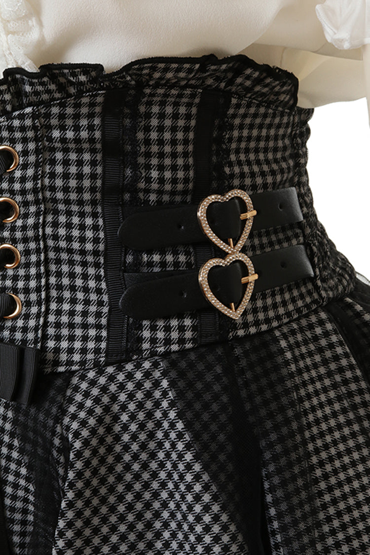 High Waist Mesh Buckle Skirt - Jirai Kei Fashion
