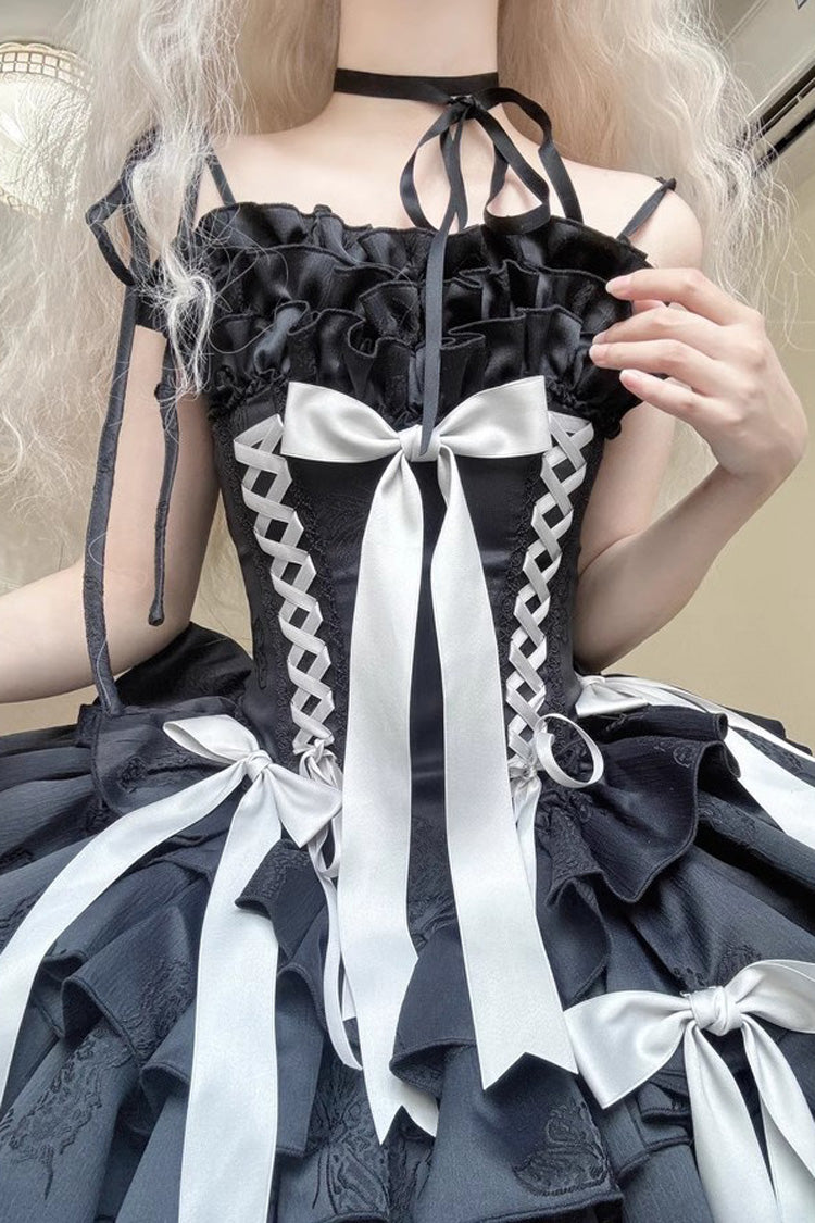 Multi-Layered Ruffle Corset Gothic Lolita JSK Dress