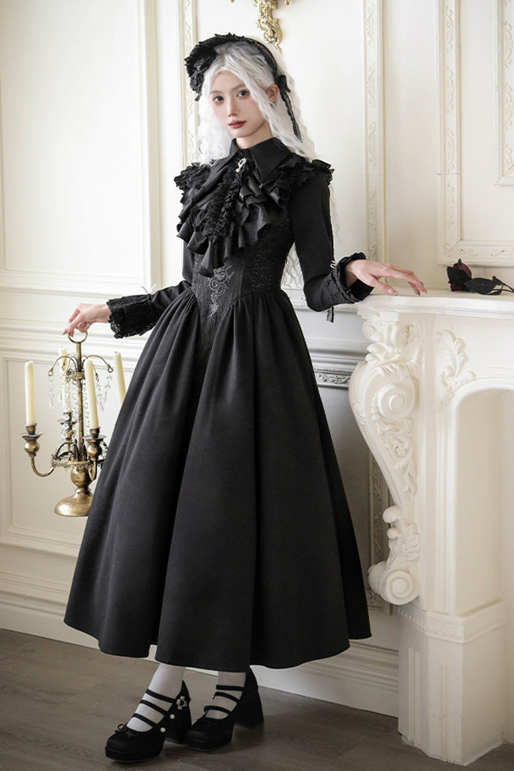 Black Cross Snake Print Embroidery Gothic Lolita Strap Dress