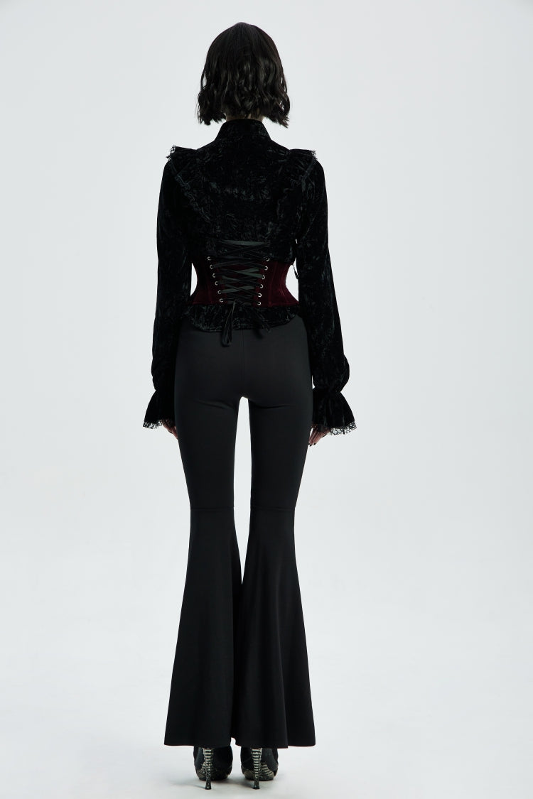 Crimson Jacquard Laced Slim Corset