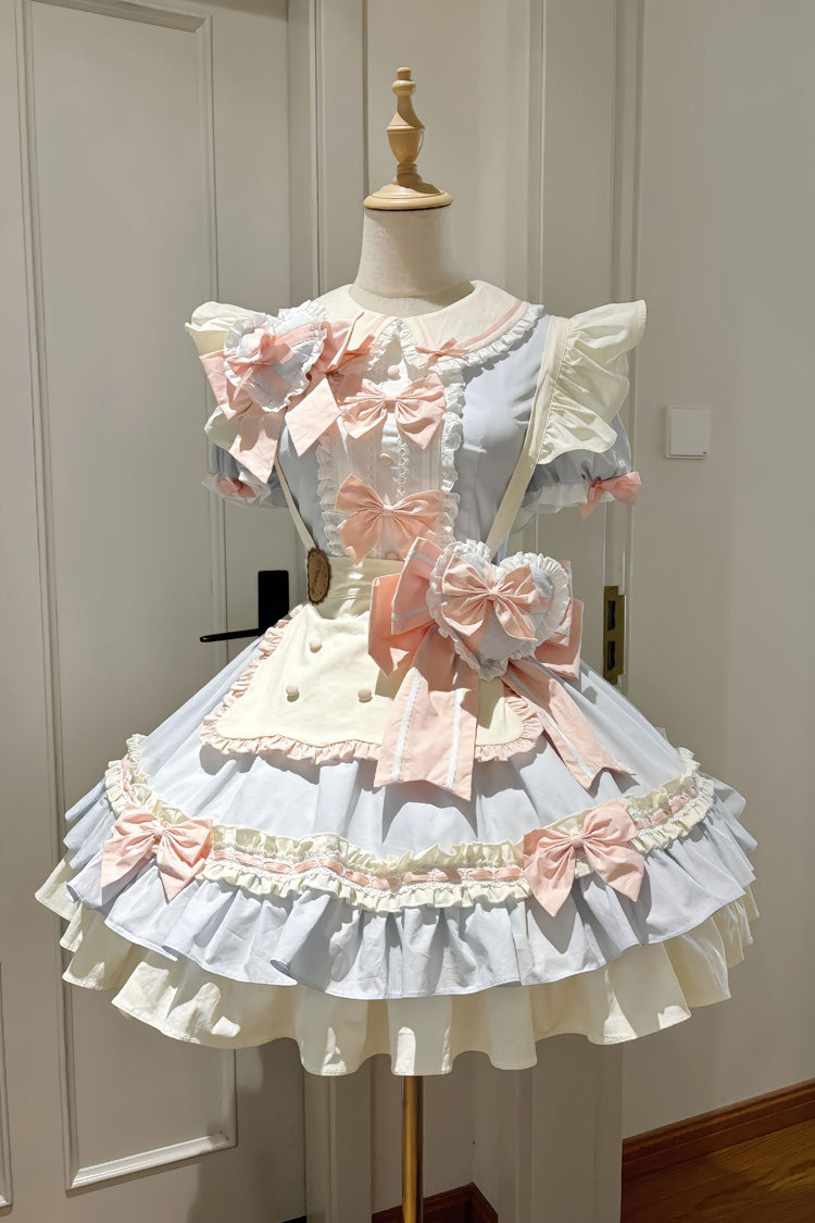Cookies Short Sleeved Ruffled Sweet Lolita Tiered Dress - Maid Style