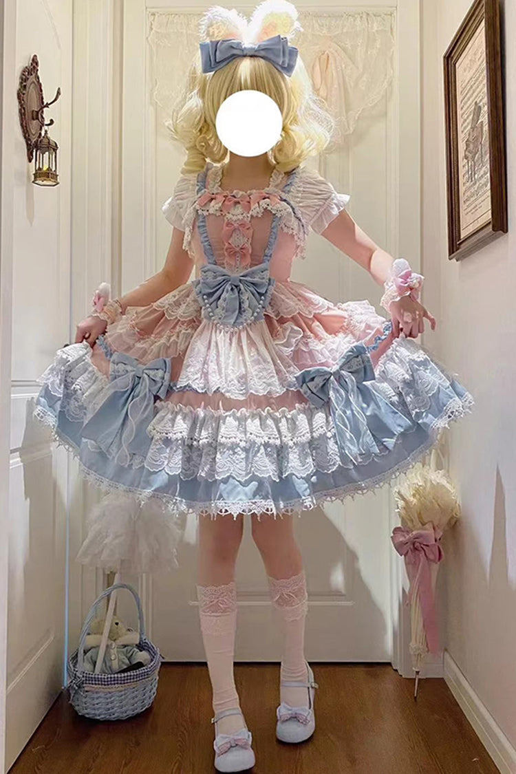 Azure Doll-Style Sweet JSK with Lace and Bow Accents