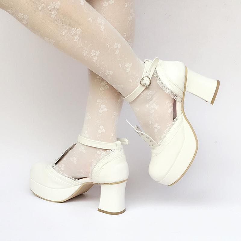 SP168283 Princess White Custom Platform Shoes Made Crown