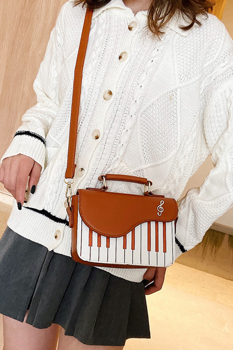 Piano Notes Embroidered Shoulder Bag