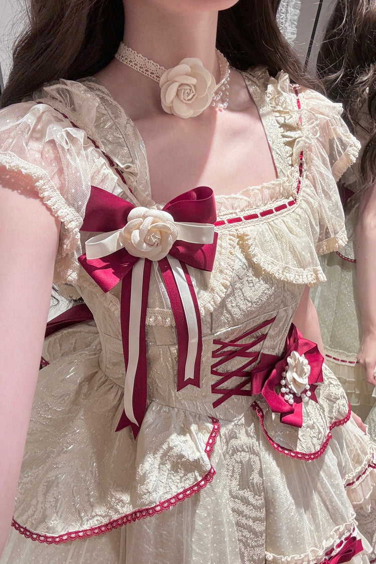Elegant Princess Lolita JSK - Ivory and Red