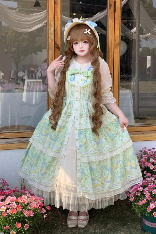 Sleeveless Lace JSK with Tea Collar - Plus Size Lolita