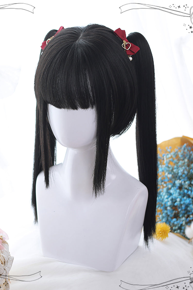 Classic Lolita Wig with Double Ponytails in Natural Black