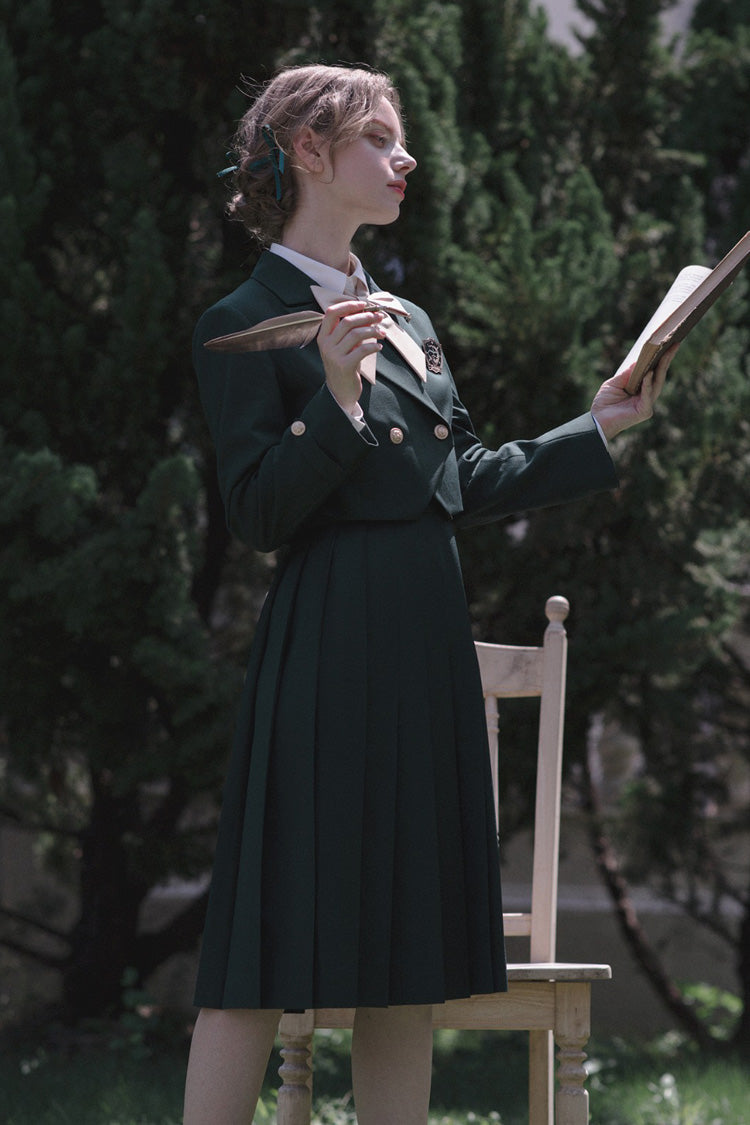 Green Artemis Collegiate Elegant Lolita Jumper Dress
