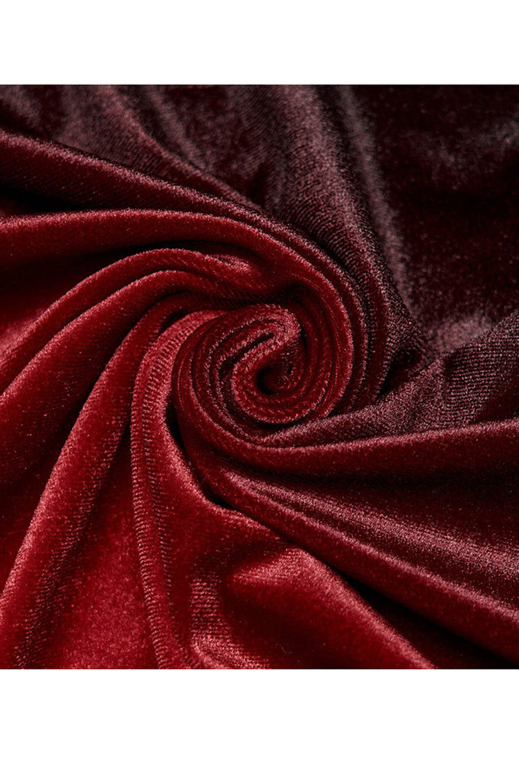 Crimson & Noir Gradient Fantasy Cloak with Wide Sleeves & Hood