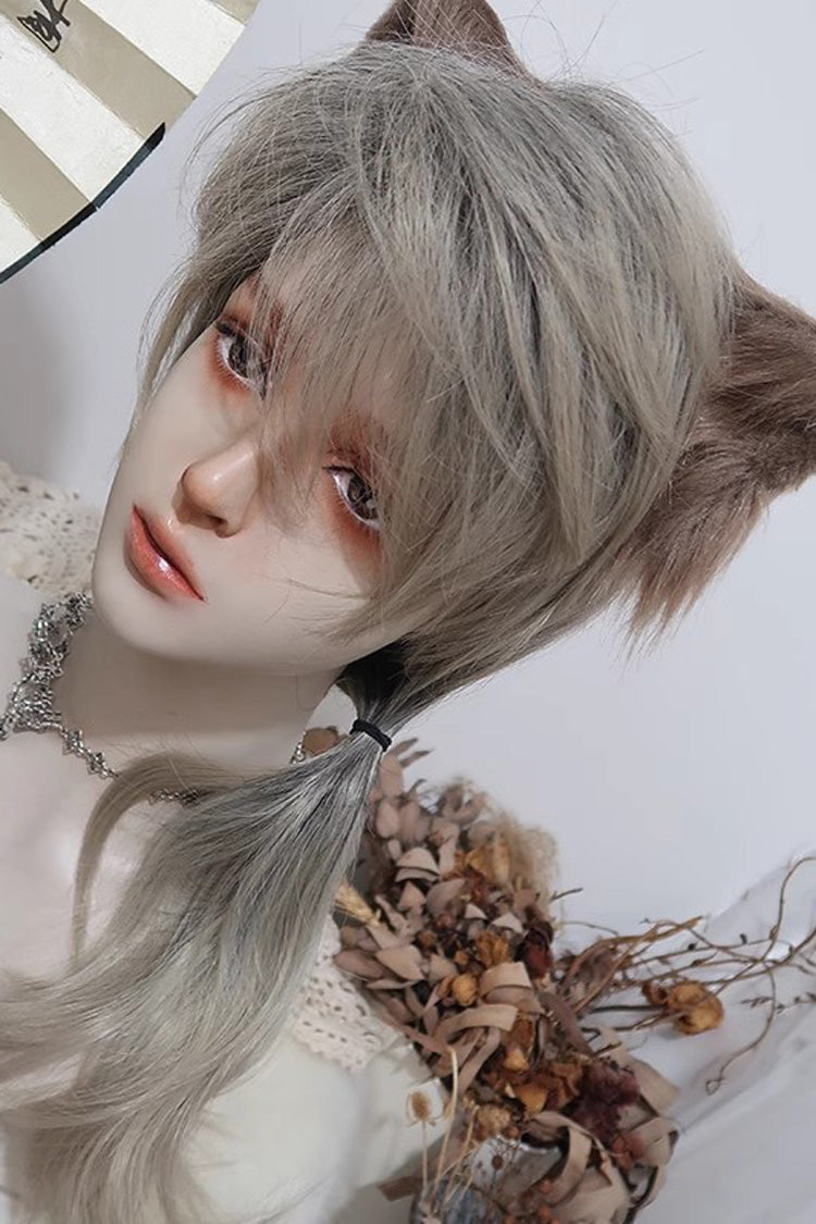 Black/Yellow Gradient Ruffled Bow Ouji Fashion Prince Handsome Lolita Wig
