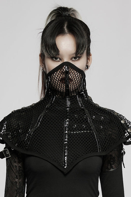 Dusk Gothic Mask with Distressed Leather Stitching