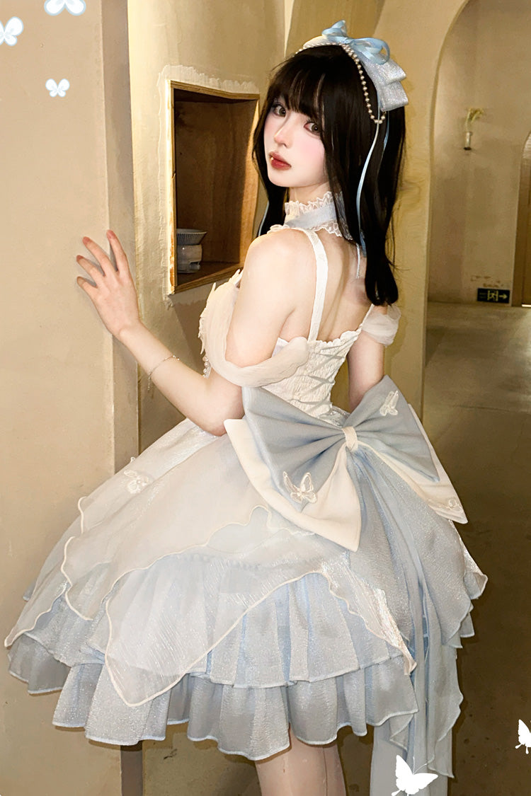 Layered Ruffle Bow Gothic Princess Lolita JSK