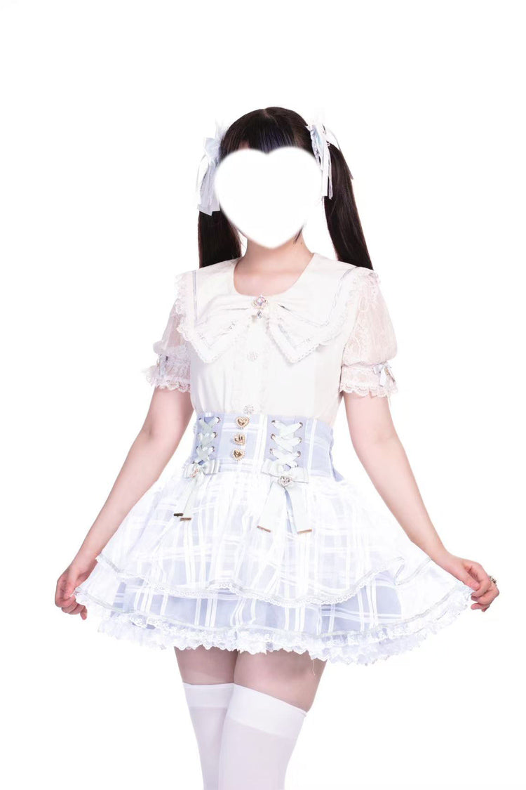 Love Hanabi Triple-Bow Organza Skirt - Three Color Options