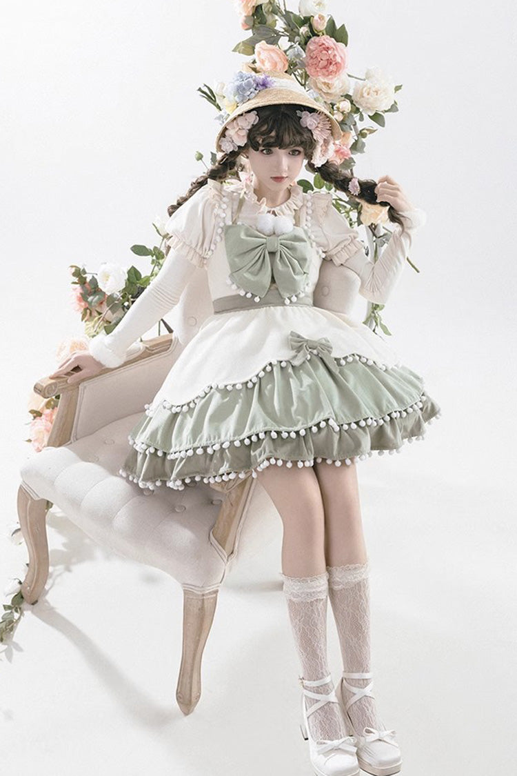 Confession Function Multi-Layer Ruffle Bowknot Color Block Sweet Lolita Jsk Dress