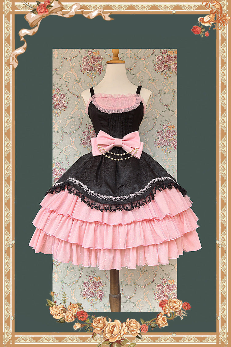 Pearl Box Slim Sweet Elegant Lolita JSK with Triple-Layered Bowknot