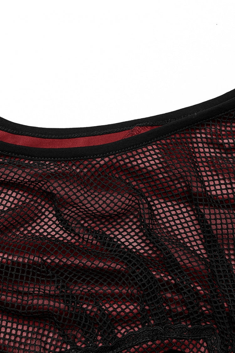 Slim Fishtail Mesh Sleeveless Gothic Dress