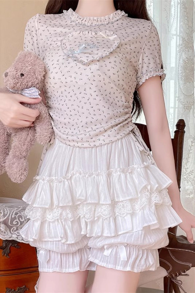 Pumpkin Print Multi-Layer Bowknot Sweet Lolita Leggings