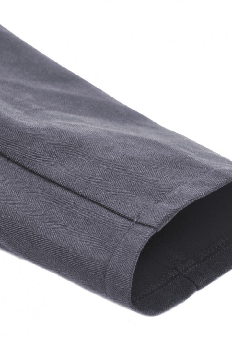 Peak Lapel Distressed Gothic Punk Coat with Belt